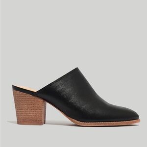 Madewell Harper Leather Mule in Black, Size 7.5